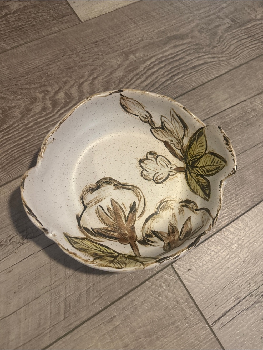 Etta B Pottery Cotton Design Handmade Hand-glazed
